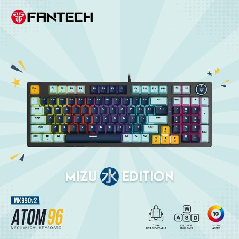 FANTECH ATOM96 MK890v2 MIZU EDITION (NAVI BLUE) BLUE SWITCH MECHANICAL 96% GAMING KEYBOARD