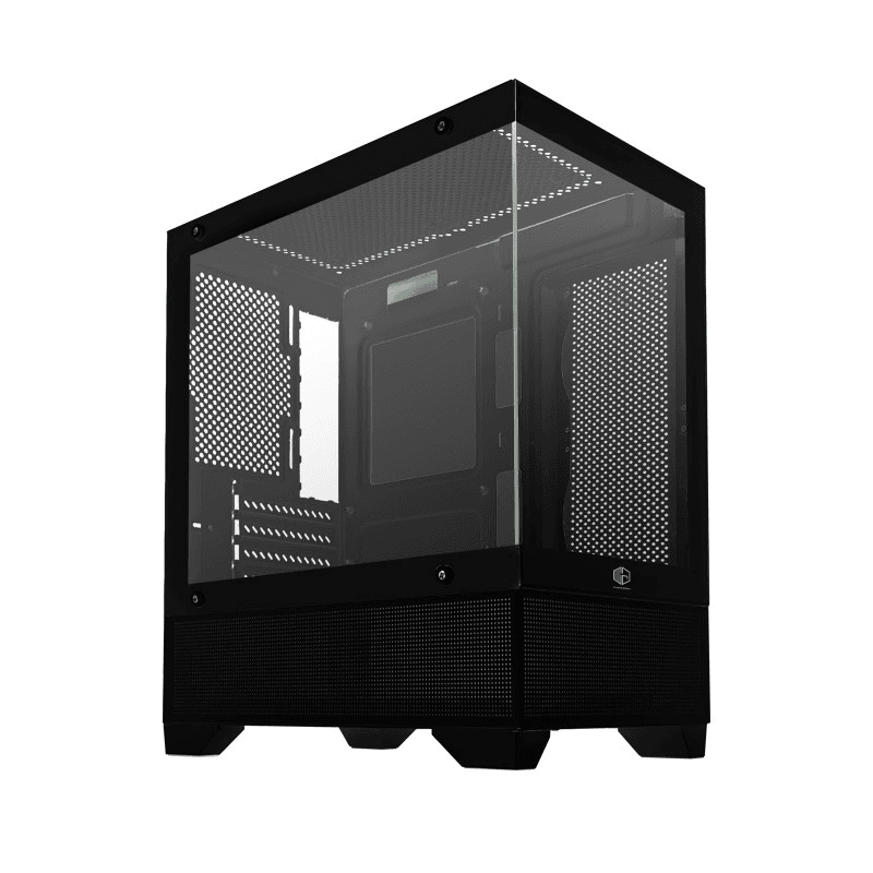 CUBE GAMING YASH BLACK - mATX Gaming Case - Front & Left Side Tempered Glass - Dust Filter - PSU Cover