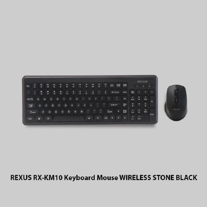 REXUS RX-KM10 (STONE BLACK) KEYBOARD MOUSE WIRELESS