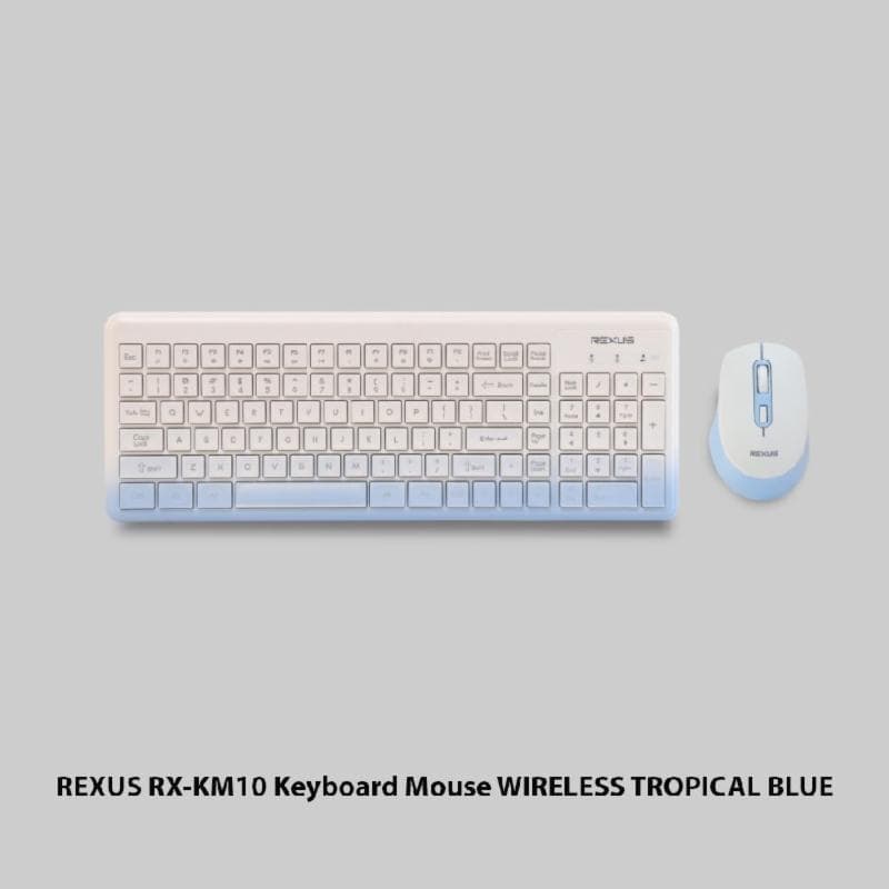 REXUS RX-KM10 (TROPICAL BLUE) KEYBOARD MOUSE WIRELESS