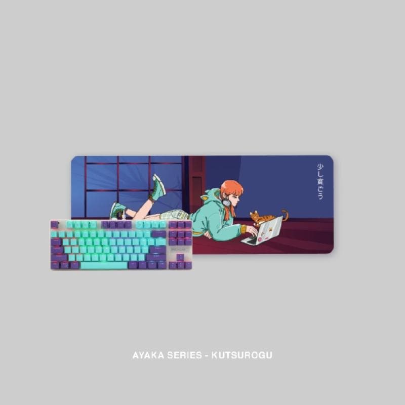 REXUS RX-KG4 (BROWN SWITCH) AYAKA SERIES TKL KUTSU KEYBOARD MOUSEPAD