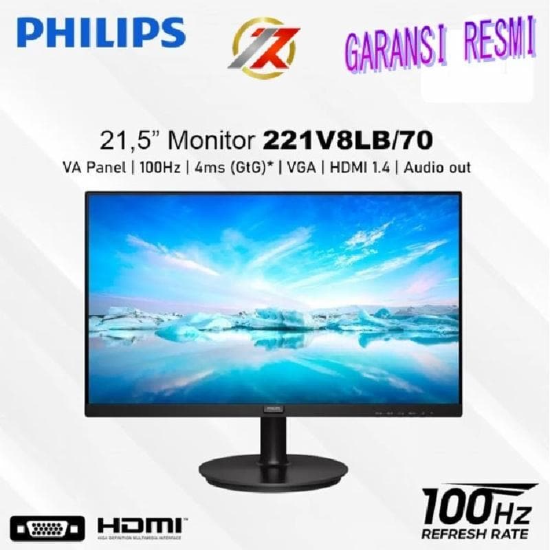 PHILIPS 221V8LB/70 22 INCH FHD 1080p OC to 120Hz VGA HDMI Vesa