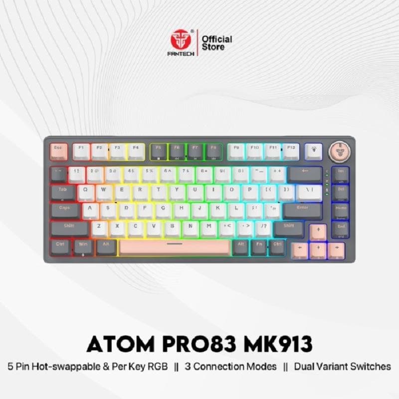 FANTECH ATOM PRO83 MK913 SATURN GREY (RED SWITCH) GAMING KEYBOARD WIRELESS