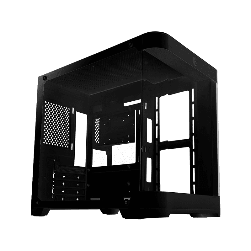 CUBE GAMING KURV (BLACK) - mATX Gaming Case - Front Acrylic & Left Side Tempered Glass - Airflow Potential