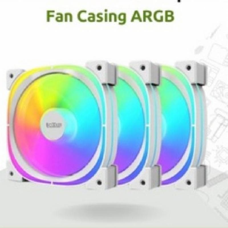 PCCOOLER EF120 ARGB (WHITE) 3-IN-1 KIT B FAN