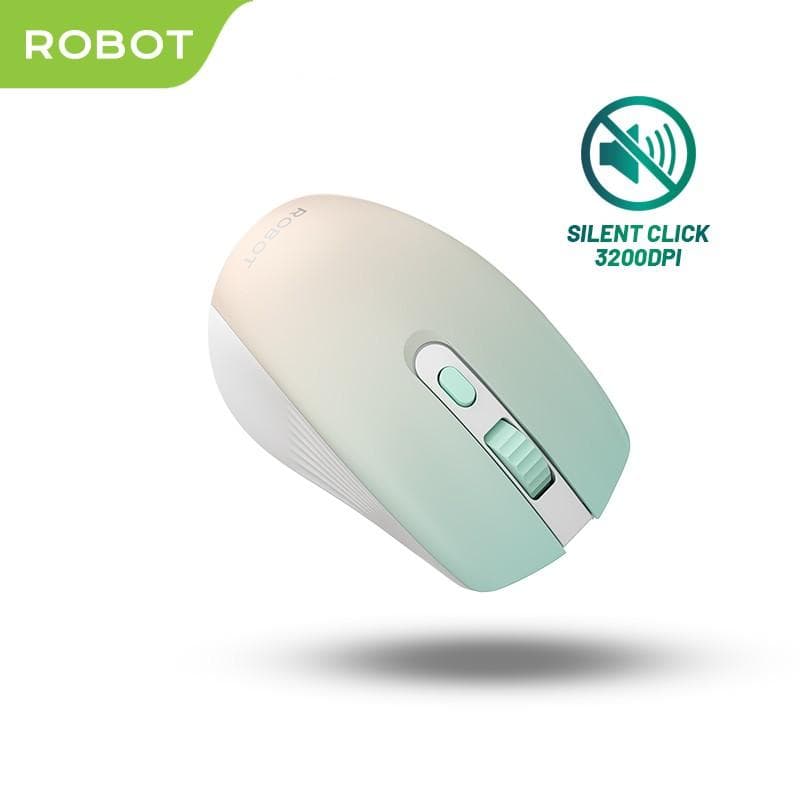 ROBOT M370 (Green) Mouse Wireless 2.4GHz Silent Optical 3200DPI