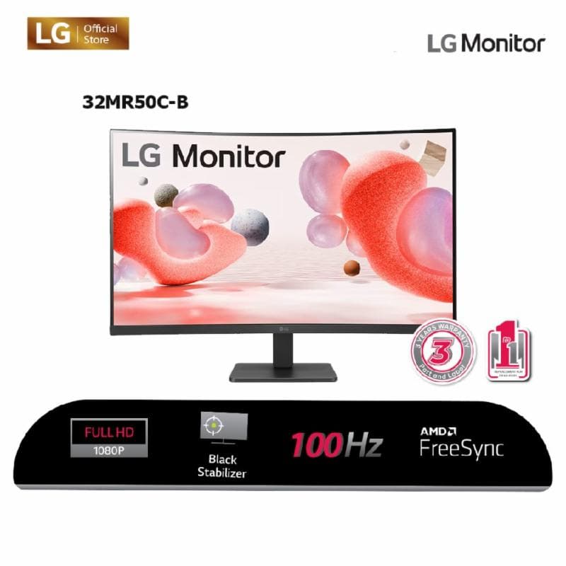 LG 32MR50C-B 32'' Curve Monitor FHD with AMD FreeSync 100HZ
