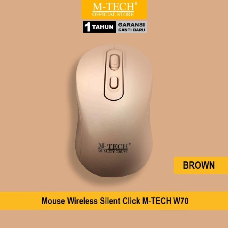 M-TECH W70 (BROWN) Silent Mouse wireless 2.4 GHZ