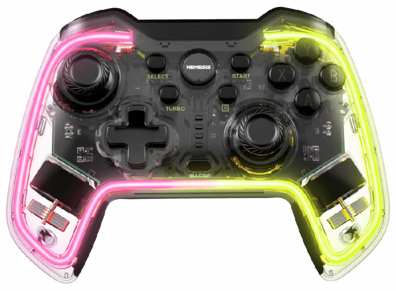 NYK Nemesis PRIME GP600 (CLEAR) Gamepad Bluetooth Dual Mode RGB with Holder
