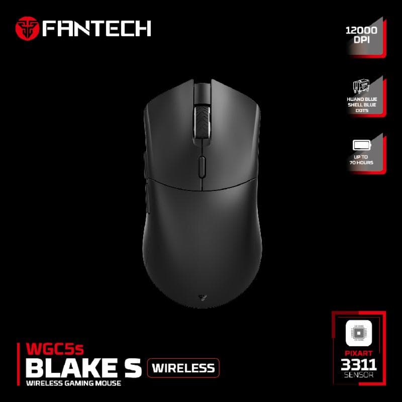 FANTECH BLAKE WGC5S (BLACK) DUAL MODE Wireless Mouse Gaming Rechargeable PIXART 3311