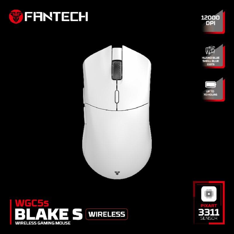FANTECH BLAKE WGC5S (WHITE) DUAL MODE Wireless Mouse Gaming Rechargeable PIXART 3311