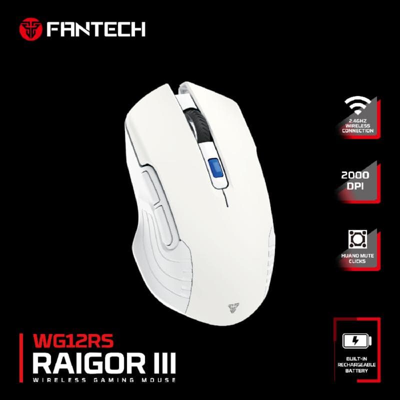 FANTECH RAIGOR III WG12RS (WHITE) RECHARGEABLE WIRELESS GAMING MOUSE