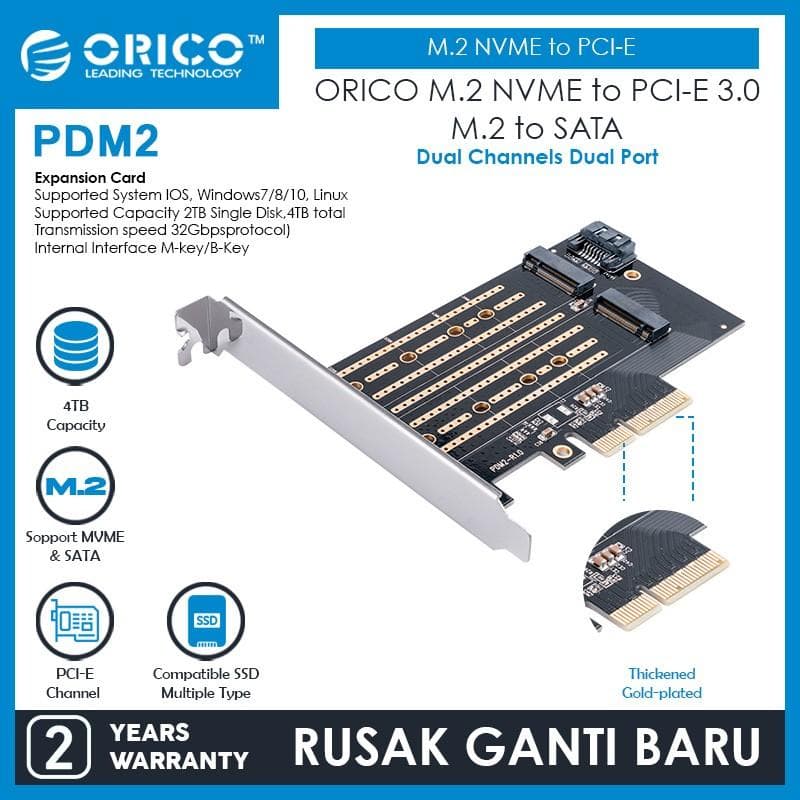 ORICO PDM2 M.2 NVME to PCI-E 3.0 X4 Expansion Card