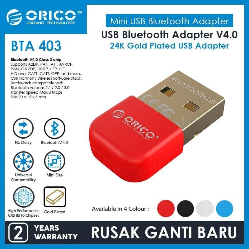 ORICO BTA-403 - (RED) USB Bluetooth Adapter 4.0