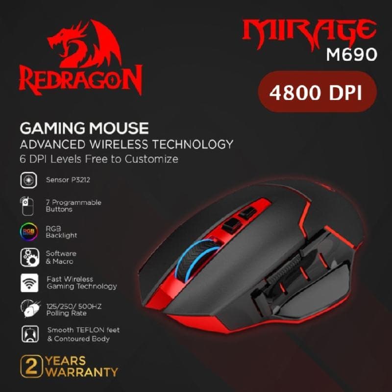 REDRAGON MIRAGE M690 Wireless Gaming Mouse