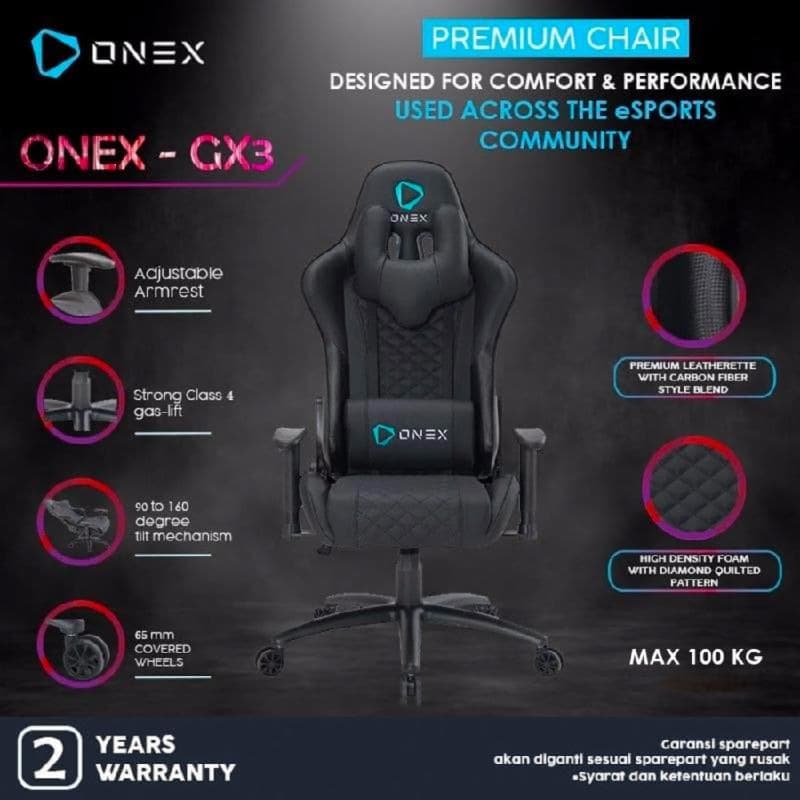 ONEX GX3 - BLACK Premium Quality Gaming Chair
