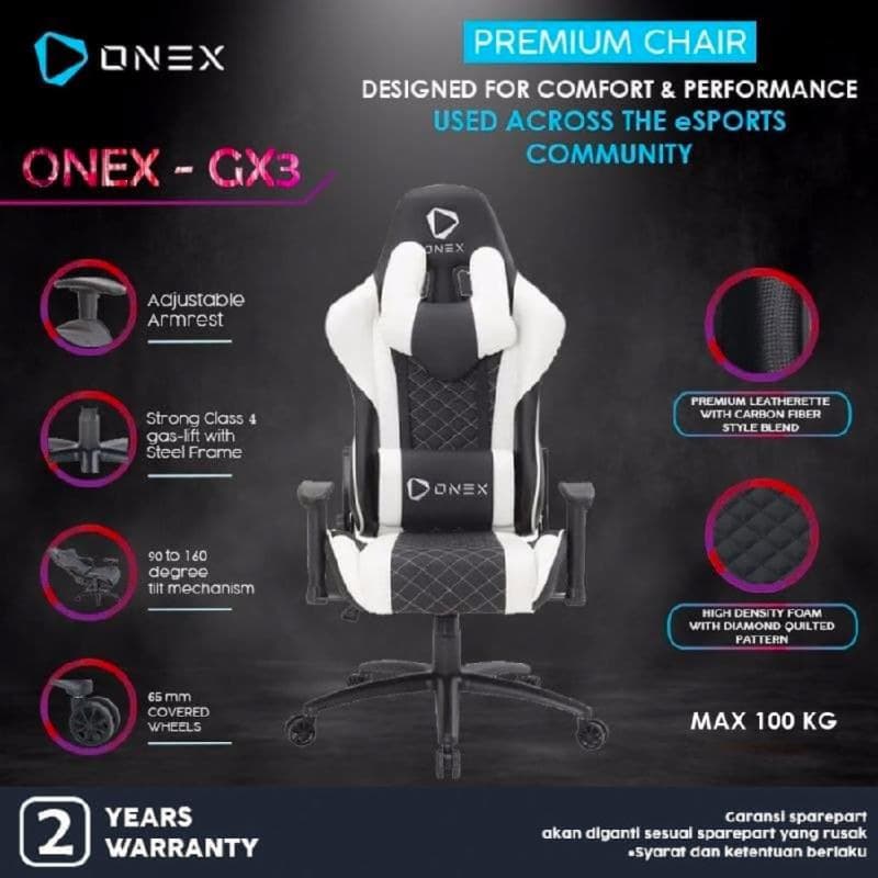 ONEX GX3 - WHITE Premium Quality Gaming Chair