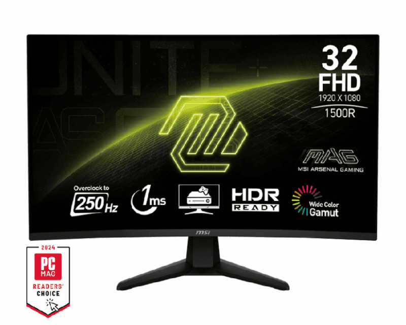 MSI MAG 32C6X 32 Inch Curved Gaming Monitor - FHD VA 250Hz 1ms AI Vision