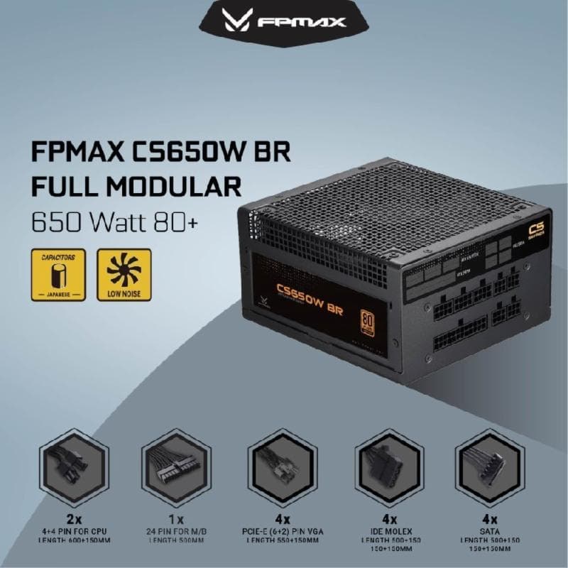 FPMAX CS650W BR Full Modular 80+ Bronze Power Supply