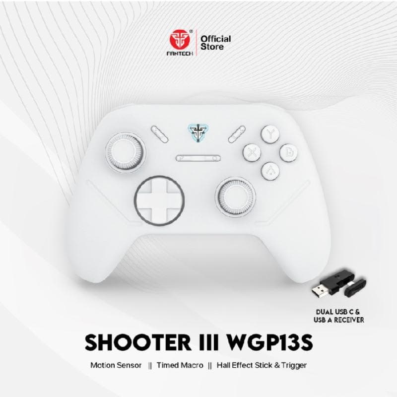FANTECH Shooter III WGP13S (WHITE) Multi platform Gamepad Wireless Android PC PS Gaming Controller Joystick USB Type C