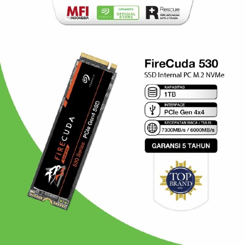 Seagate FireCuda 530 SSD 1TB M.2 2280 NVMe Gen 4