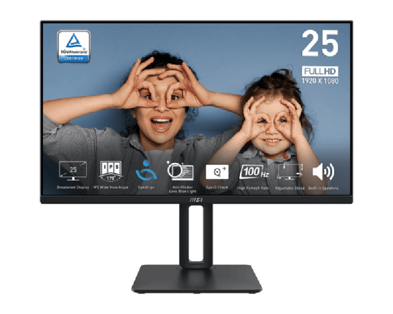 MSI Pro MP251P 24.5" IPS 1080p FHD 100Hz VGA HDMI Speaker ergonomic stand