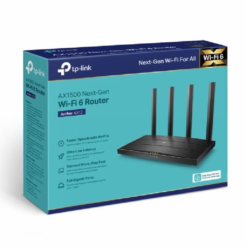 TP-LINK ARCHER AX12 AX1500 WiFi 6 Dual Band Gigabit Wireless Router