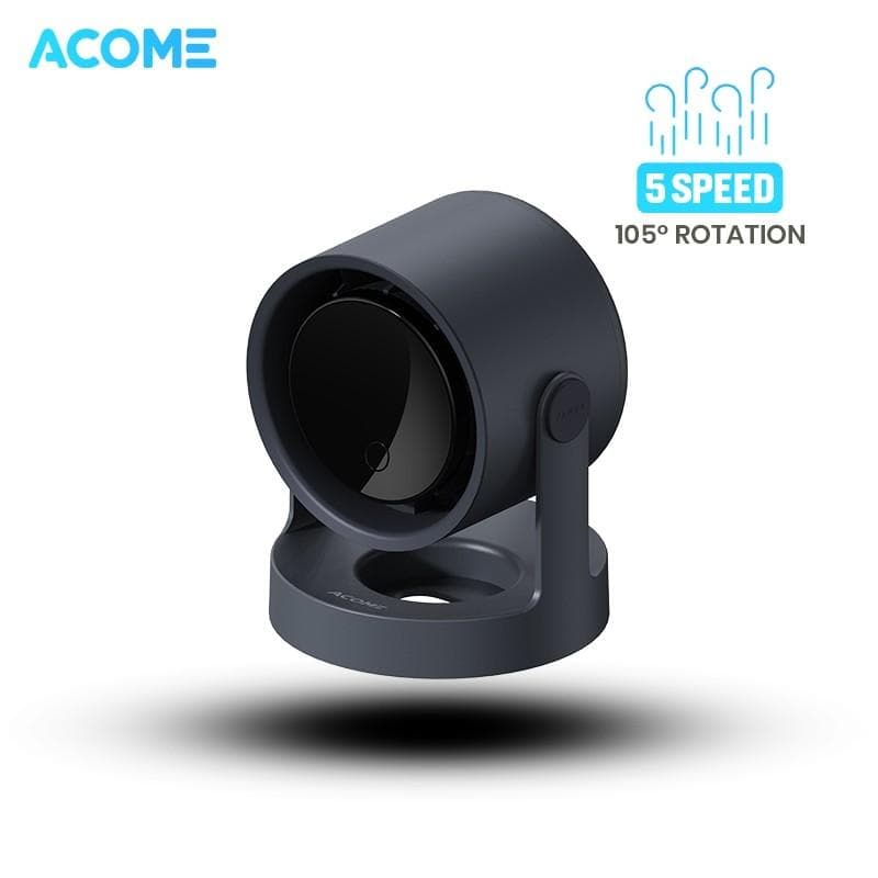 ACOME AF001 (Dark Blue) Portable Desktop Mini Fan USB Kipas Angin Mini LED 105ð Rotatable Mode Senyap