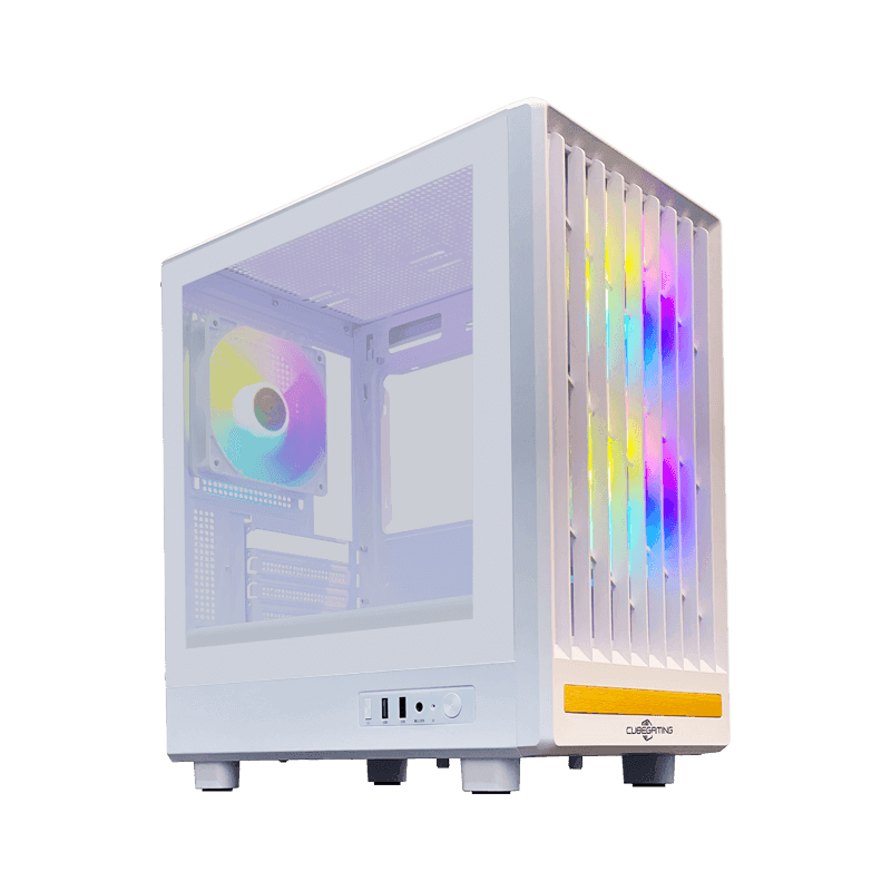CUBE GAMING NEOZ WHITE - mATX Gaming Case - All White Inside - Mesh Front Panel Design - Left Side Tempered Glass - Dust Filter - Free 3Pcs 12CM RGB Fan