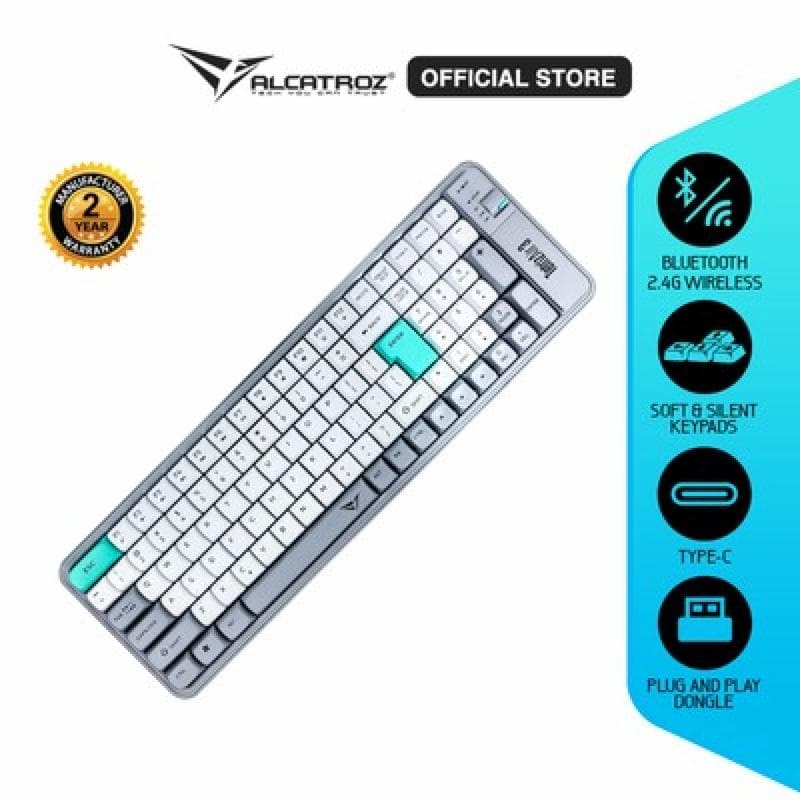 ALCATROZ TETRIZ AIR 3 (WINTER WHITE) Dual Mode 99 Key Bluetooth 5.3 Wireless Keyboard