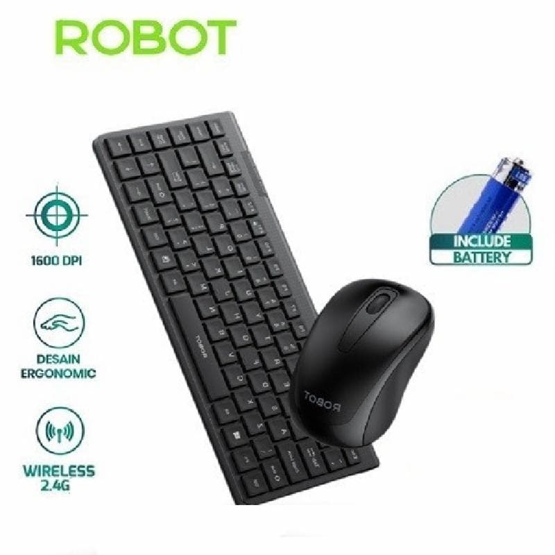 ROBOT KM3500 Keyboard Mouse Wireless Combo Set Mini