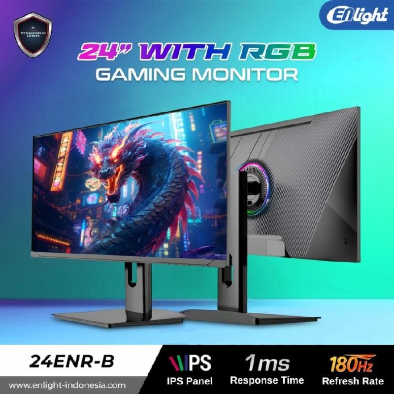 ENLIGHT 24ENR-B Monitor Gaming 24 Inch 180Hz With RGB Backlight Ergonomic Stand