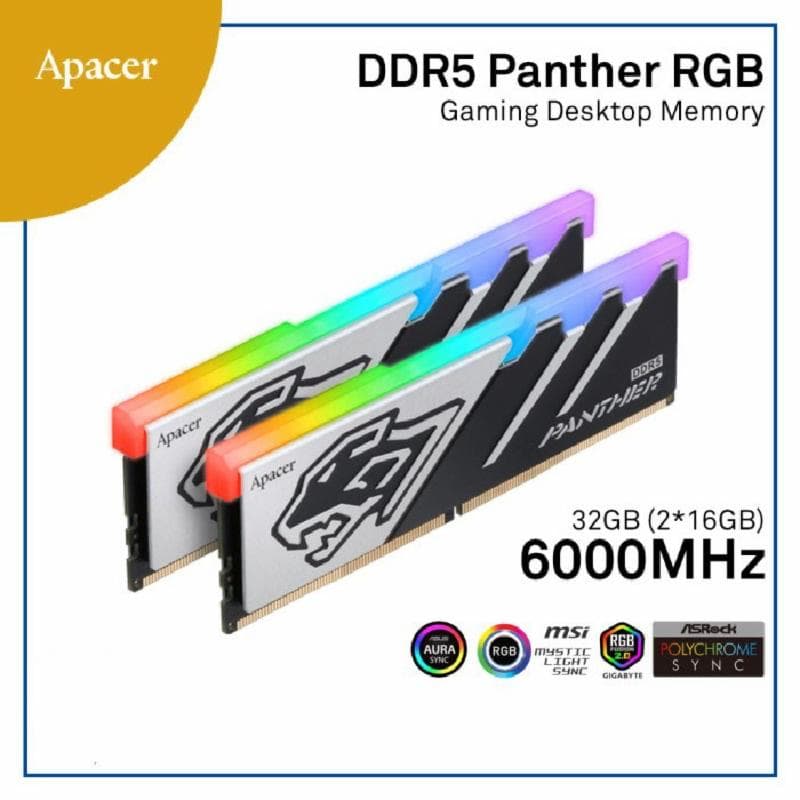 APACER PANTHER RGB 32GB (2x16GB) DDR5 6000Mhz
