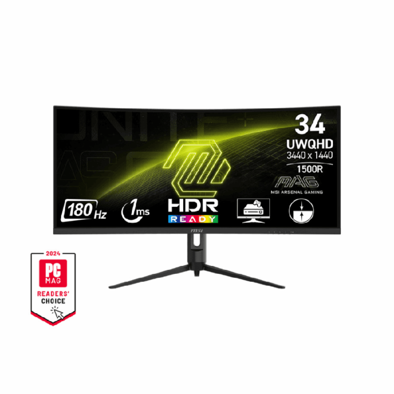 MSI MAG 342CQR E2 34" VA Curved 1500R 3440x1440 1440p UWQHD 180Hz HDMI 2.0x2 DP HDR