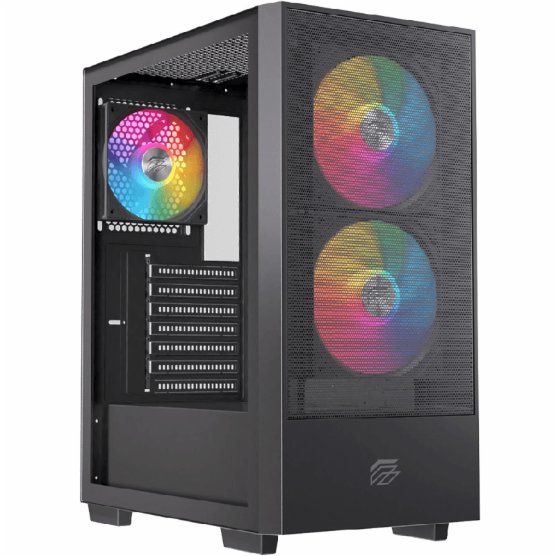 EINAREX PULSE P100 (BLACK) ATX Gaming Case - Free Fan 2x 140mm + 1x 120mm ARGB