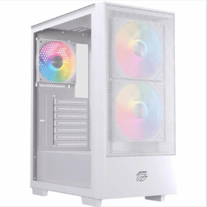 EINAREX PULSE P100 (WHITE) ATX Gaming Case - Free Fan 2x 140mm + 1x 120mm ARGB