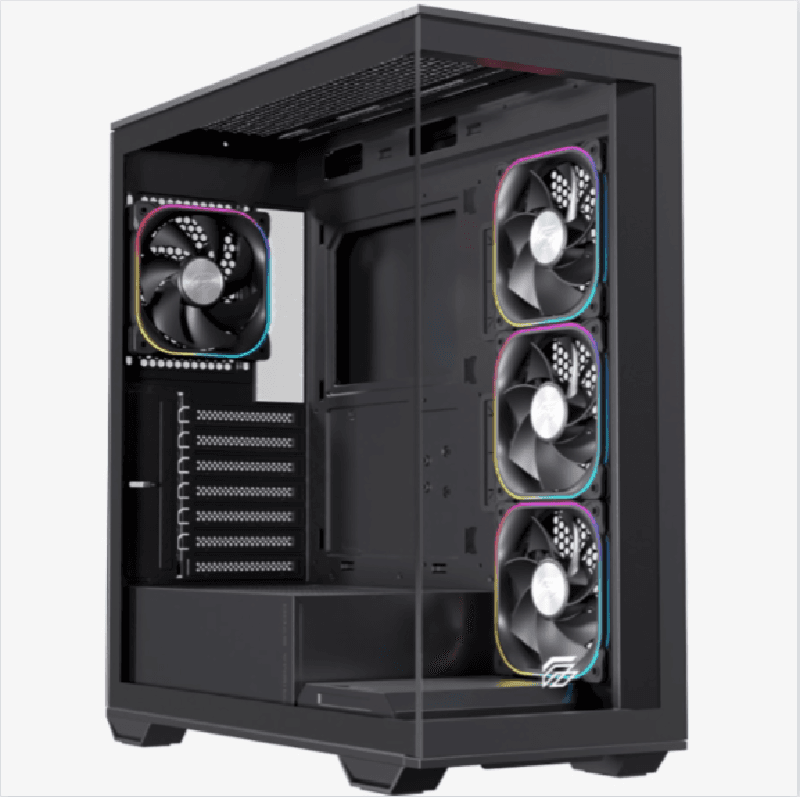 EINAREX PRISMA S700 (BLACK) ATX Gaming Case Type-C Free 3x 12cm Reverse + 1x12cm ARGB