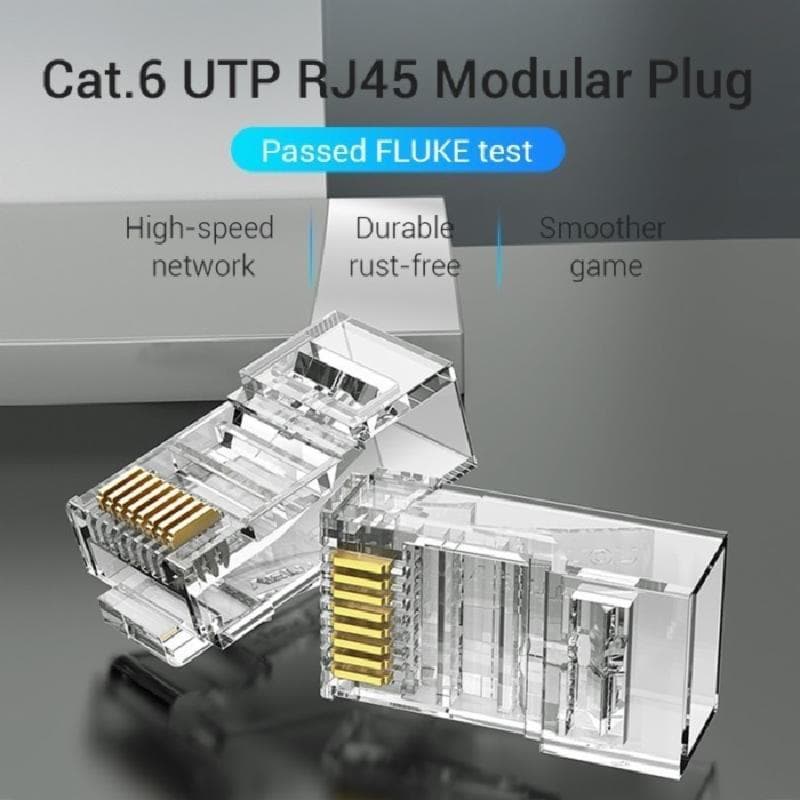 VENTION IDDR0-100 CAT6 UTP RJ45 PLUG TRANSP 100PACK