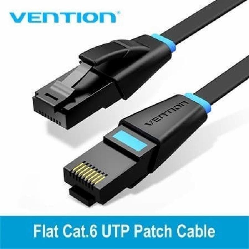 VENTION IBJBD KABEL LAN CAT6 UTP FLAT BLACK 0.5M