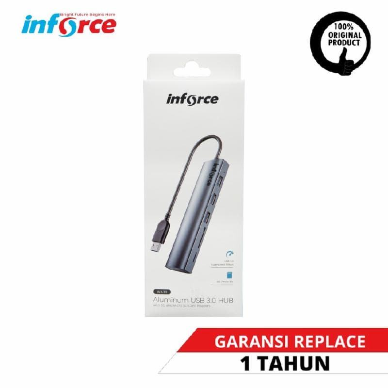 INFORCE WA30 USB Hub 5 in 1 Type A Adapter Type-C USB-C 3.0 SD Card