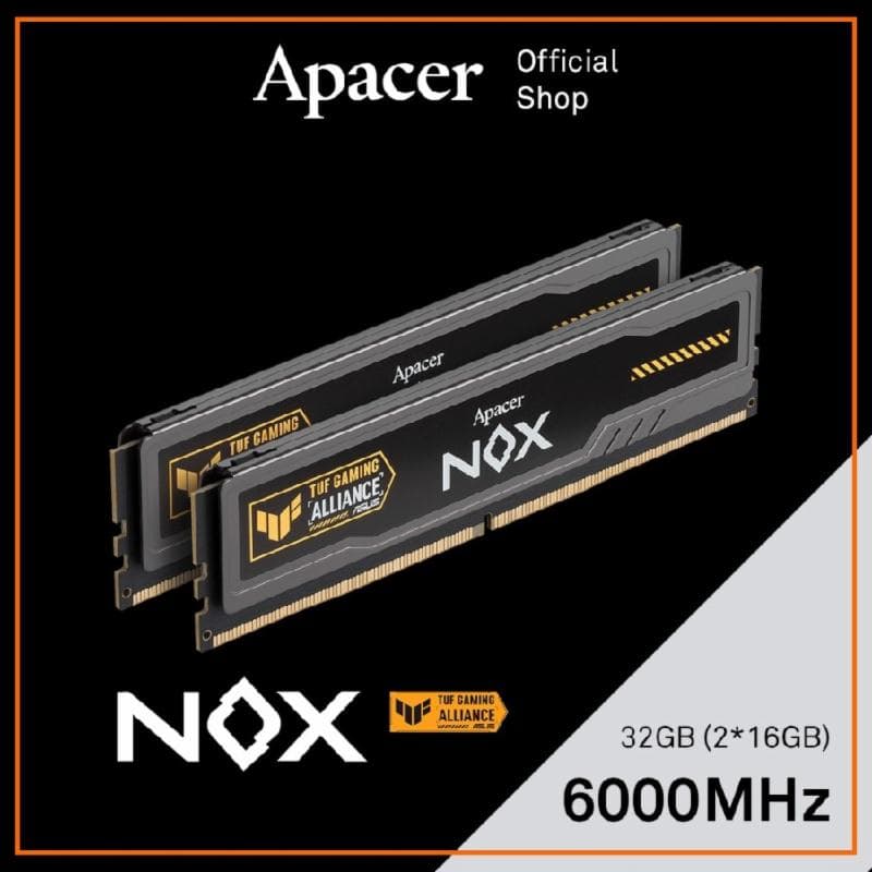 APACER NOX TUF GAMING ALLIANCE BLACK 32GB (2x16GB) DDR5 6000Mhz Memory DIMM AH5U32G60C622UTAA2