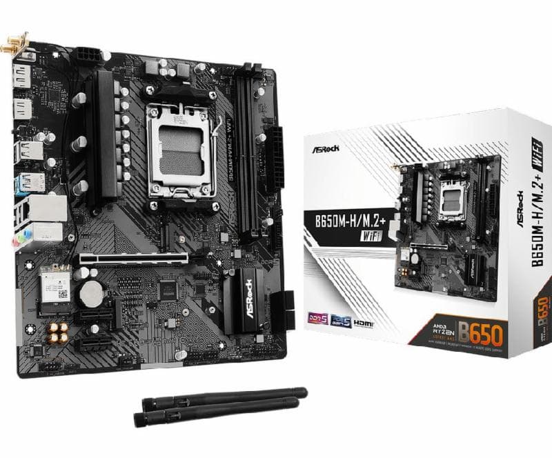 ASROCK B650M-H/M.2+ WIFI (AM5, 2x DDR5, m-ATX, Wifi, Bluetooth)