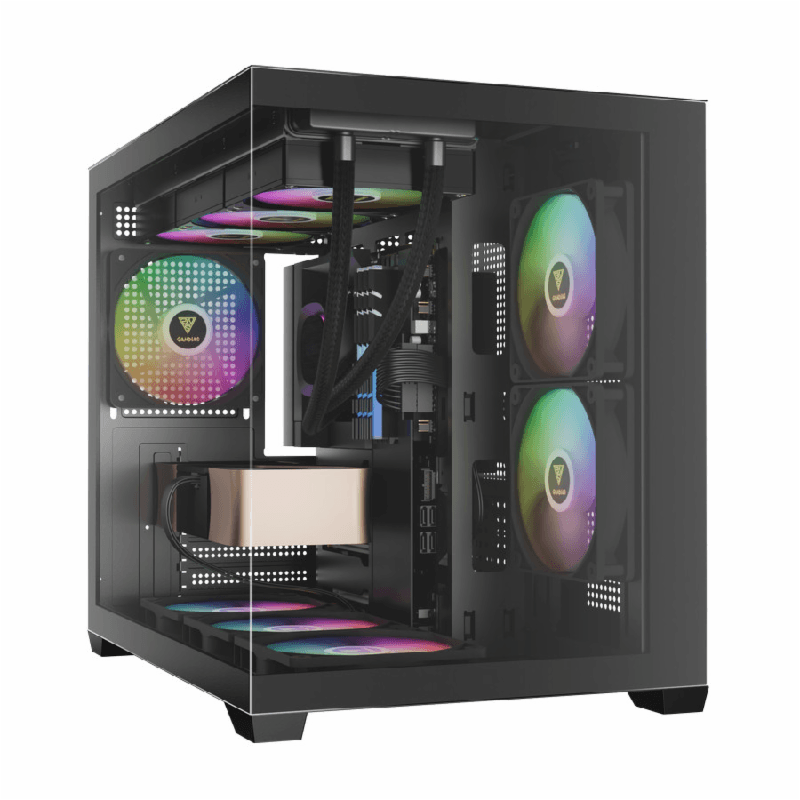 GAMDIAS AURA GC10M ARGB (BLACK) + 3 FAN ARGB m-ATX PC CASE