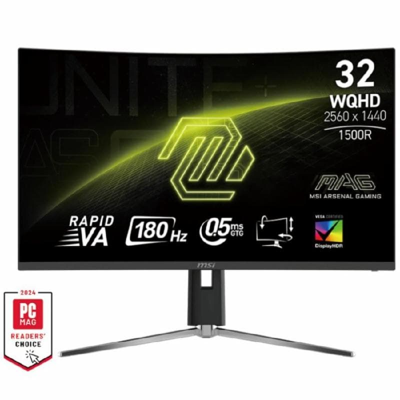 MSI MAG 32CQ6PF 32 INCH WQHD 180Hz 0.5ms HDR 400, Adaptive Sync, Adjustable stand