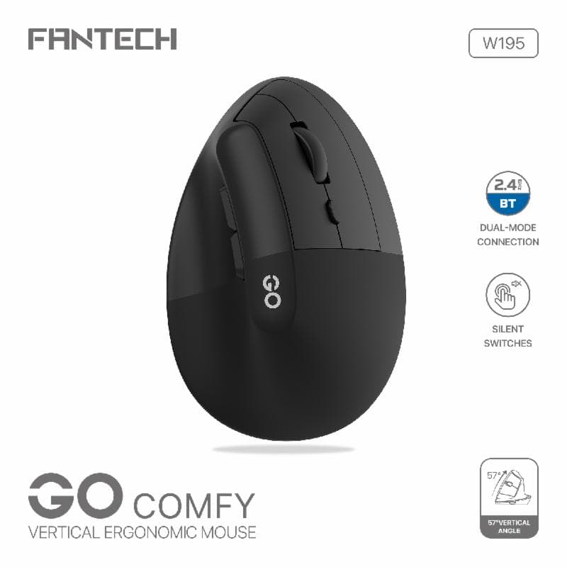 FANTECH GO COMFY W195 (BLACK) VERTICAL ERGONOMIC MOUSE