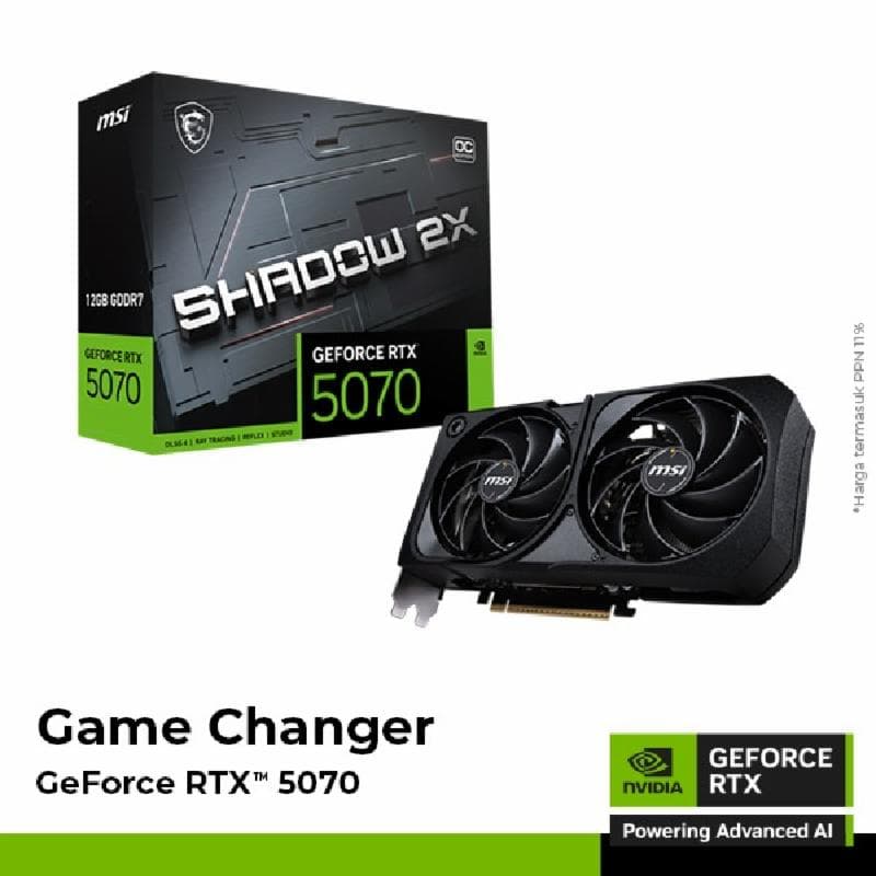 MSI GeForce RTX 5070 SHADOW 2X OC - 12GB GDDR7