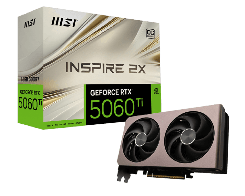 MSI RTX 5060 Ti INSPIRE 2X OC 16GB GDDR7