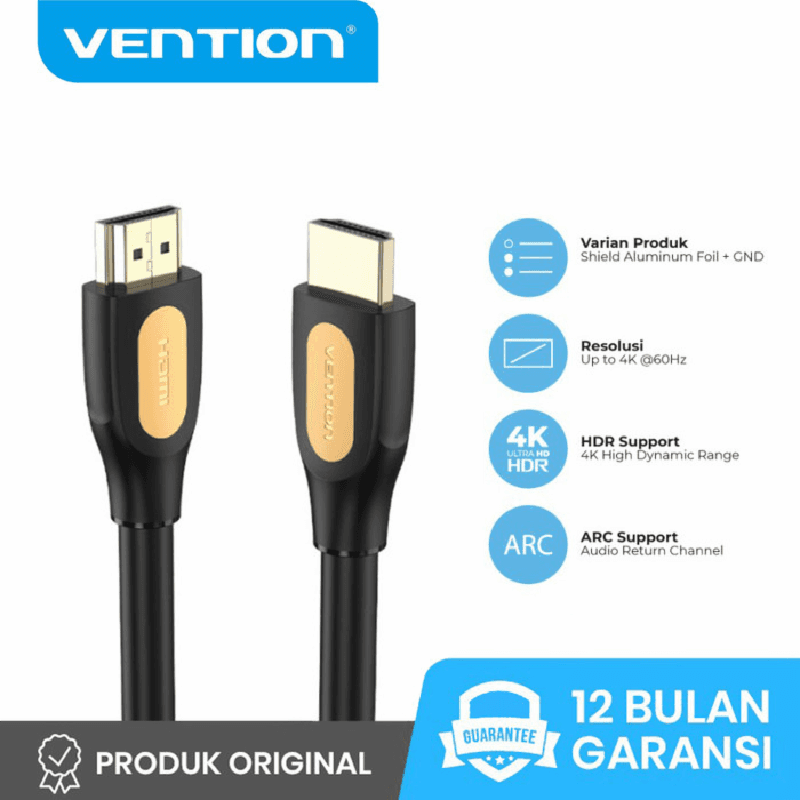 VENTION ALIBG 1.5M KABEL HDMI 4K@60Hz PVC Round Cable Black