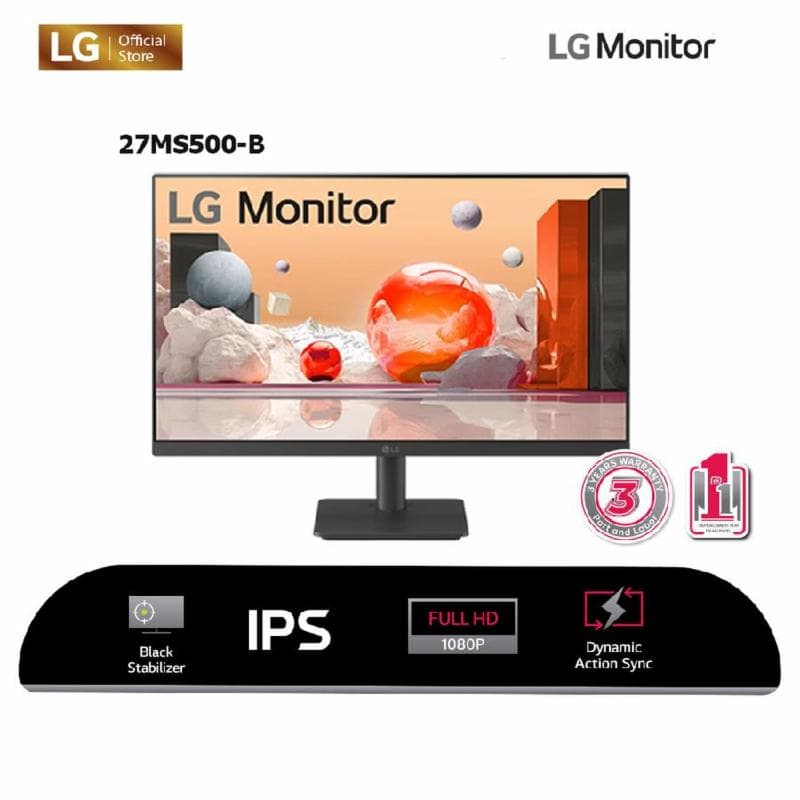 LG 27MS500-B 27'' 27 INCH FHD monitor with AMD FreeSync 100Hz