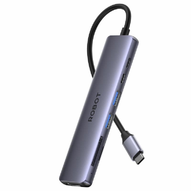 ROBOT HT367 Multiport 7 in 1 USB-C HUB Adapter HDMI Micro SD Card Pd 100 W 5Gbps Usb 3.0